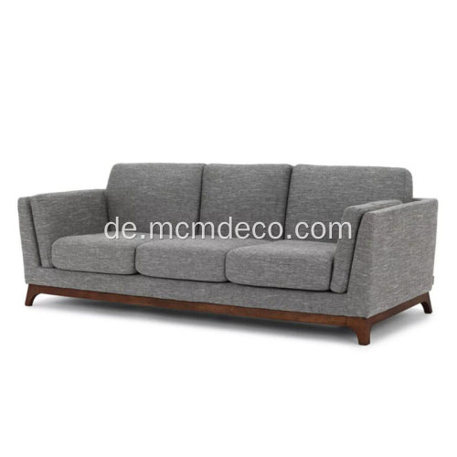 Ceni Volcanic Grey Fabric Sofa mit hölzernen Füßen